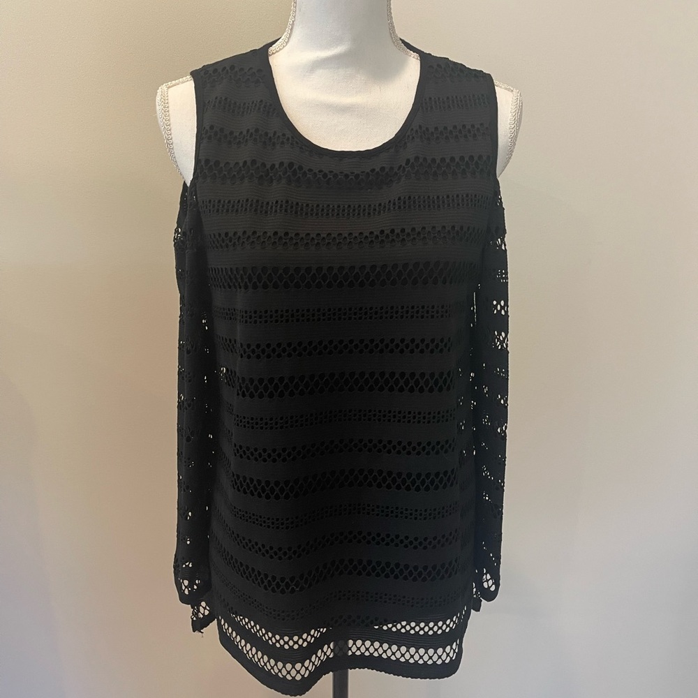 Vince Camuto Cold Shoulder Black Long Sleeve